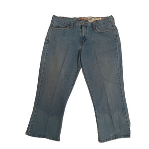 Levi's 516 Women's Capri Jeans Size 14 Blue Stretch Denim 21" Inseam